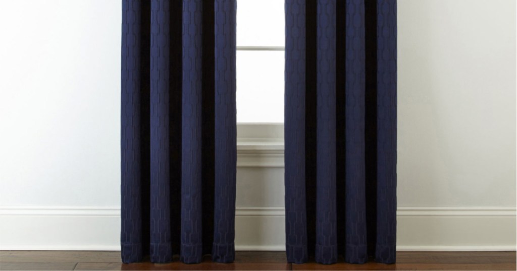 liz claiborne black out navy curtains