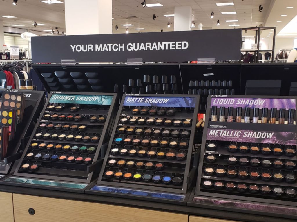 MAC Eyeshadow display at Macy's