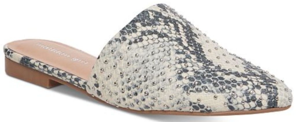 Madden Girl Tania Studded Mules in Snake Skin