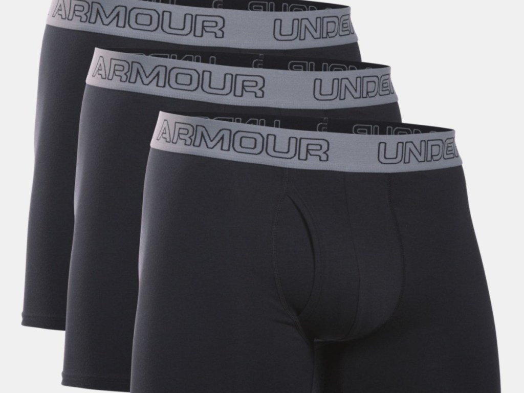 3 pairs of black under armour boxerjocks