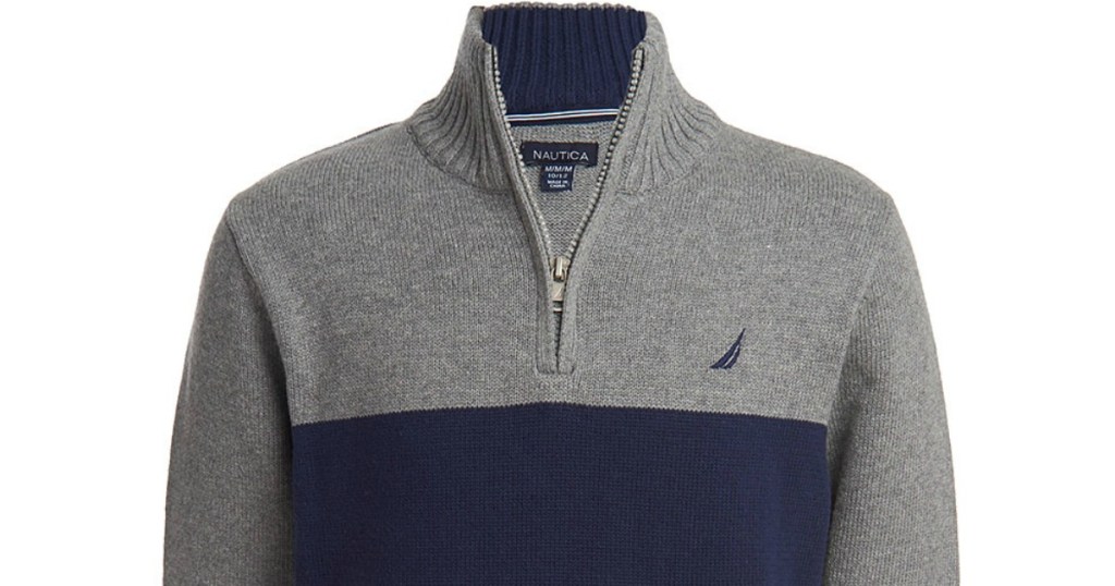 Nautica sweater for boys in gray and blue