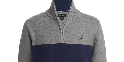 Nautica Boys Quarter-Zip Pullover Sweaters Just $12.99 at Zulily