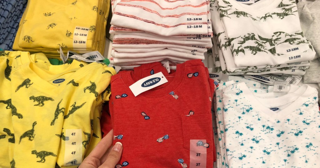 old navy boys tees on shelf