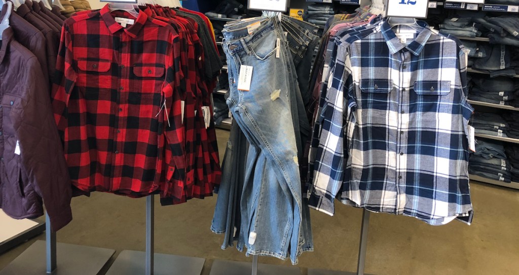 Old Navy Men's Flannel on display