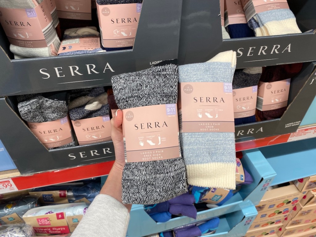 hand holding Serra Boot Socks