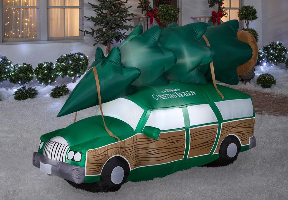 Inflatable National Lampoons Christmas Vacation Station Wagon in yard