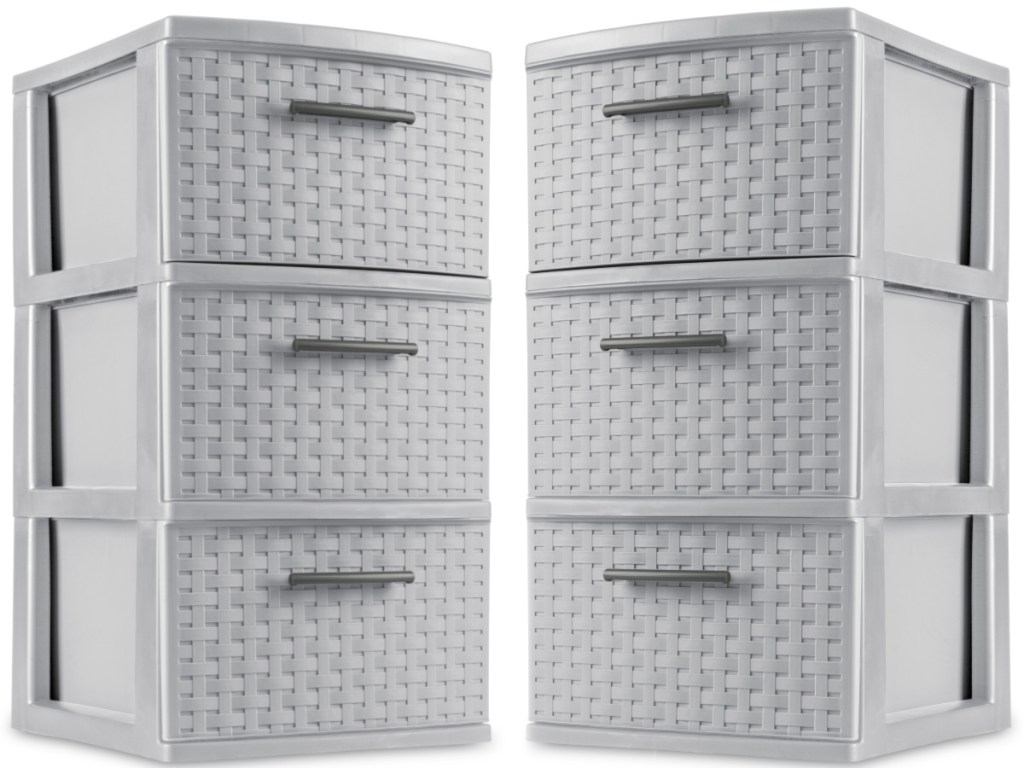 Sterilite 3-Drawer Weave Storage Towers