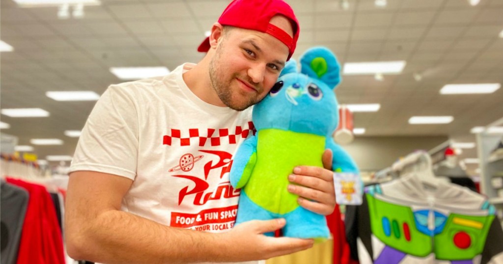 Stetson at Target cuddling Toy Story 4 Bunny