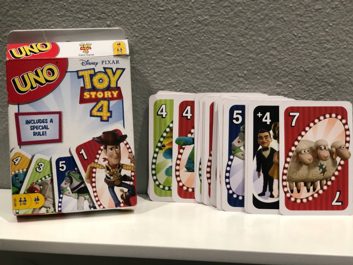 Toy Story 4 Card Game with cards