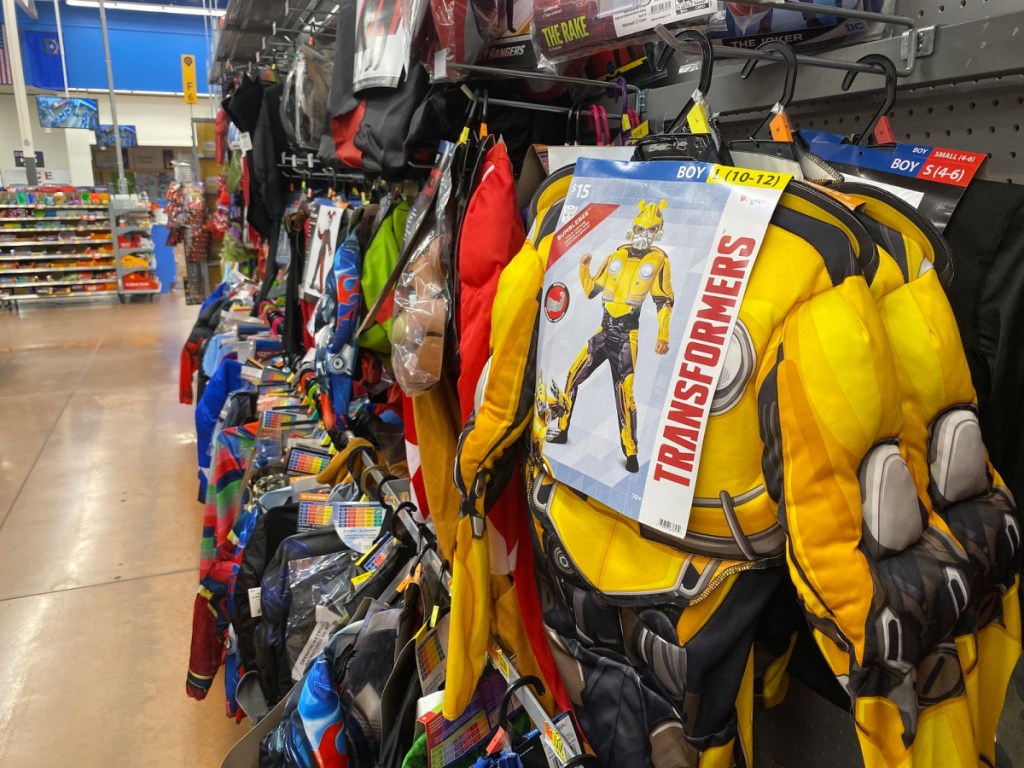 transformers bumblebee costume hanging in store