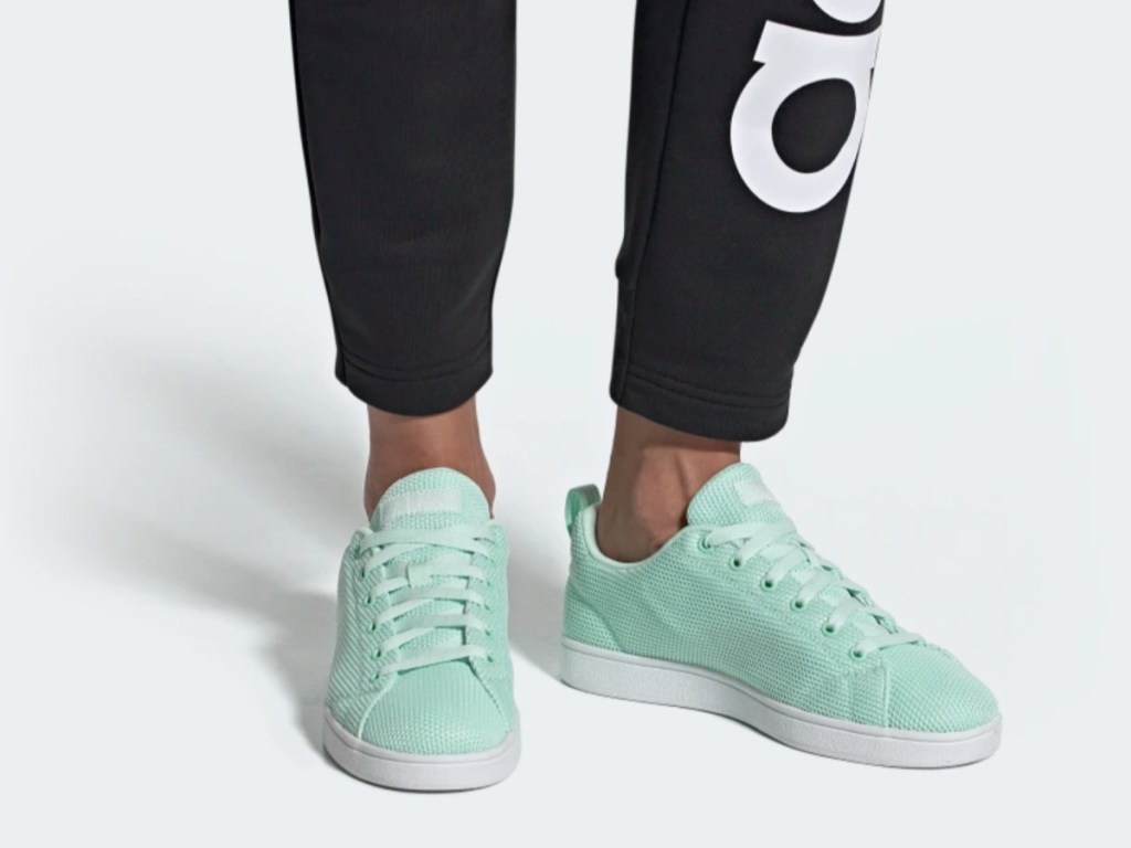 legs modeling mint green shoes