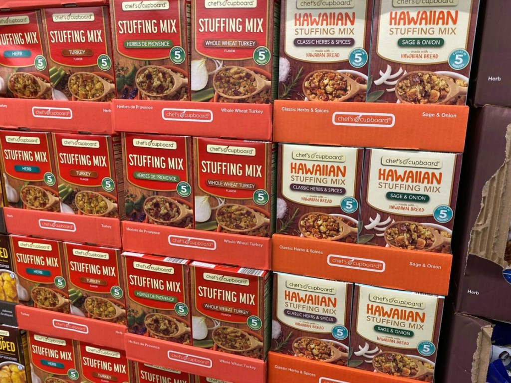 boxes of stuffing on store display