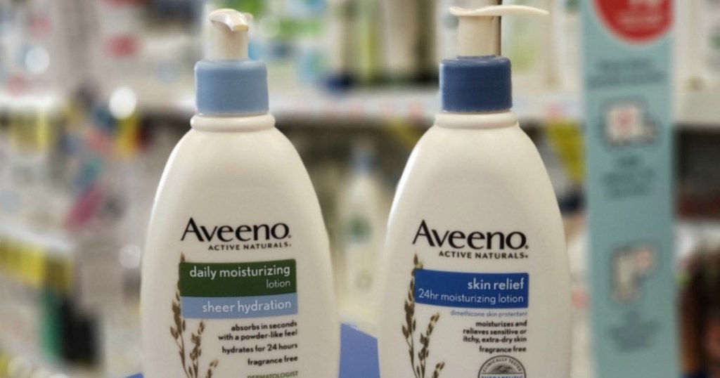 Aveeno Lotions on Walgreens counter