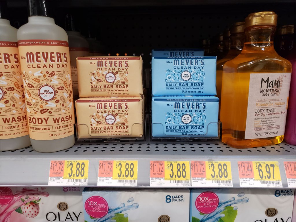 walmart mrs meyers bar soap on shelf