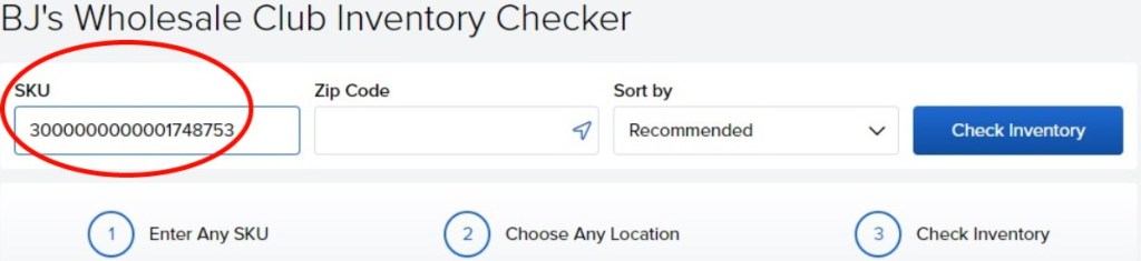 BJ's inventory checker