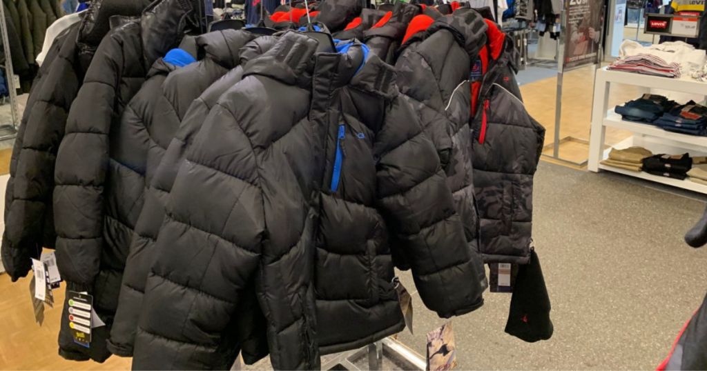 cb sports puffer coats in black