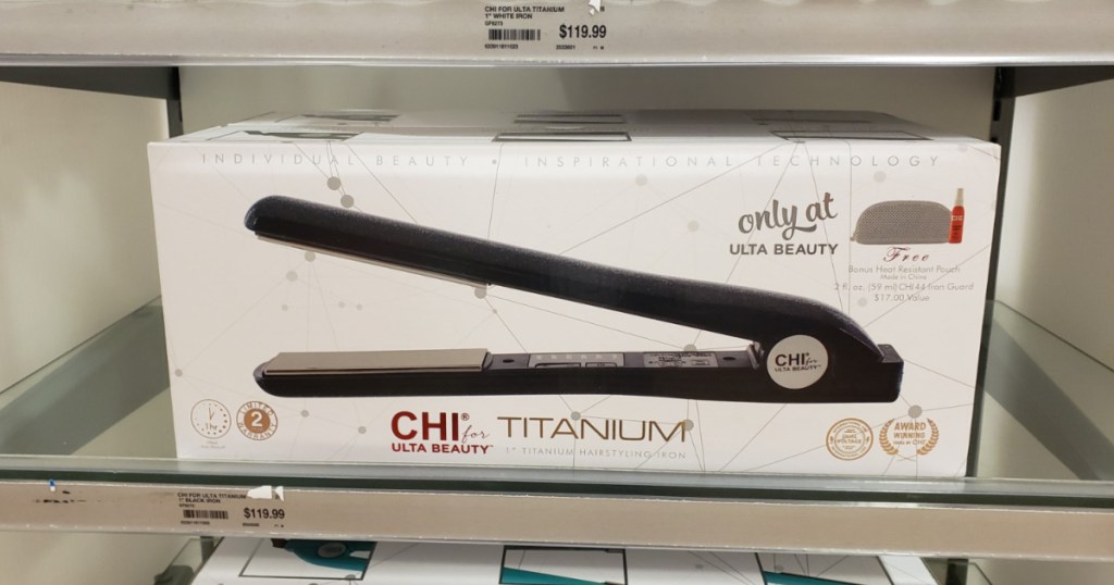 CHI flat iron on store shelf