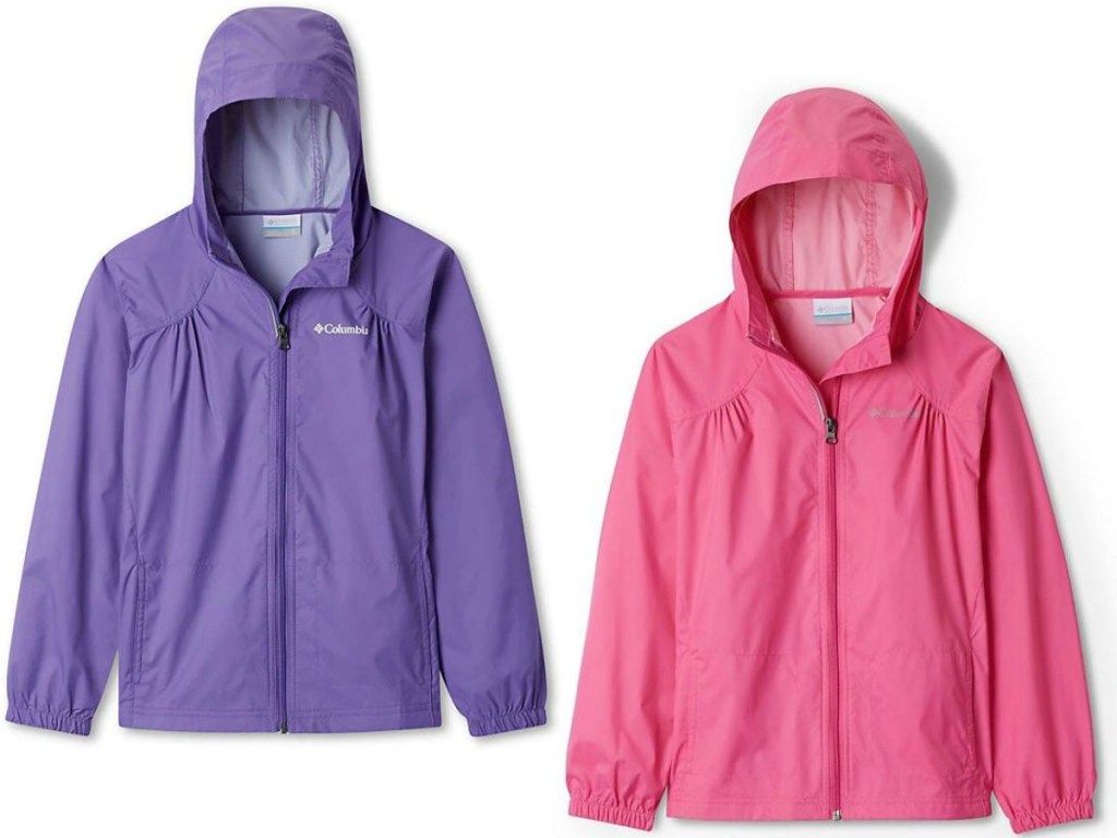 two jackets in purple and pink