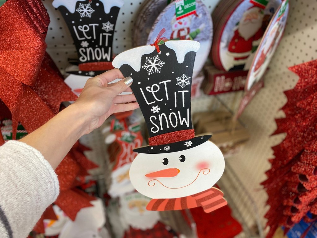 dollar tree let it snow wall decor