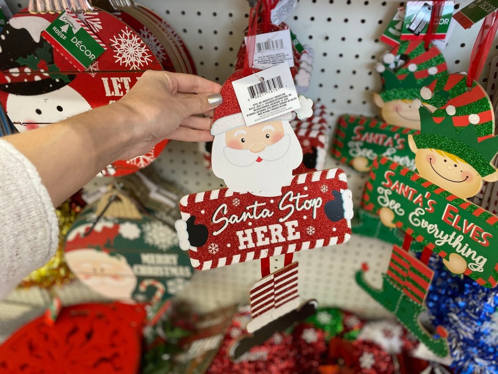 dollar tree santa sign