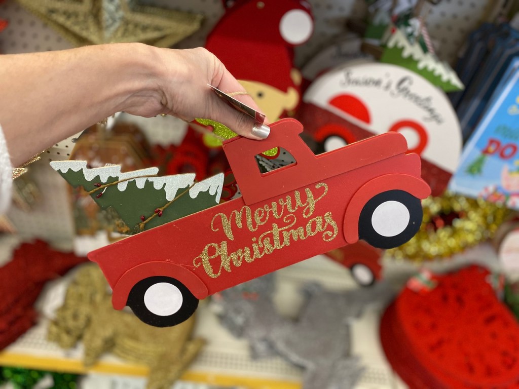 dollar tree truck with christmas tree