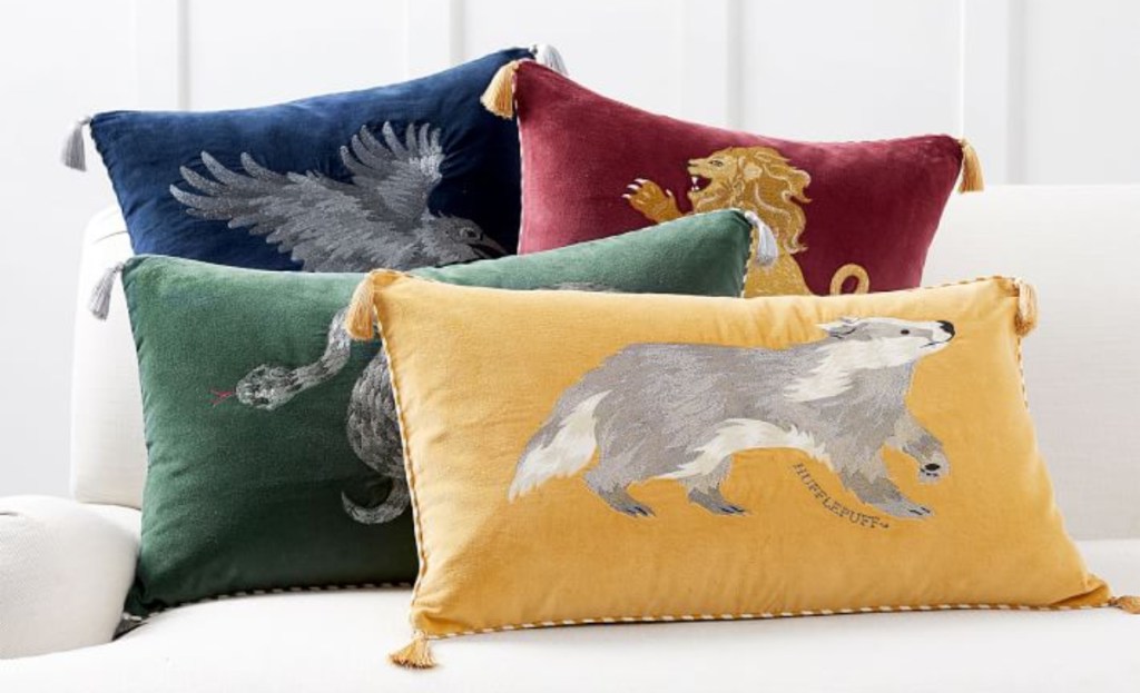 Hogwarts house pillows