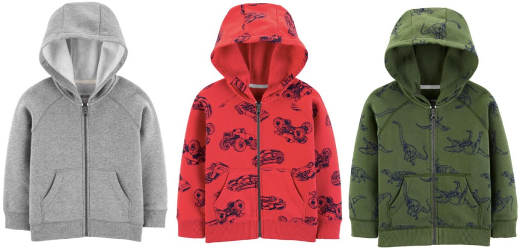 carters boys fleece lined hoodies