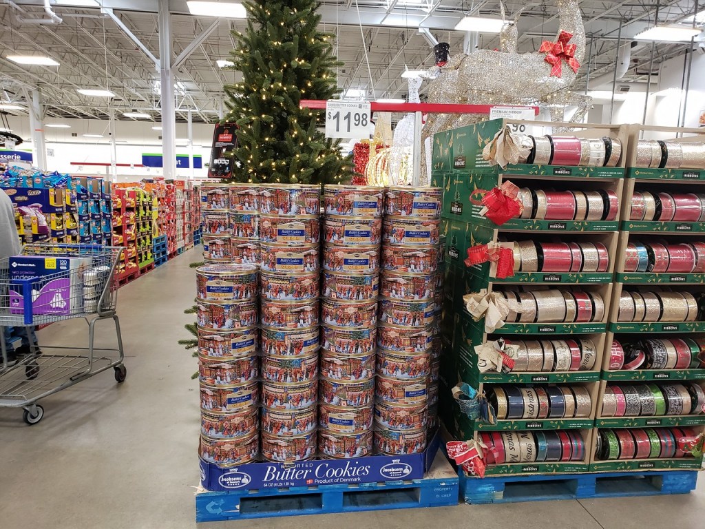 Jacobsen's Danish Cookies on pallet at Sam's Club