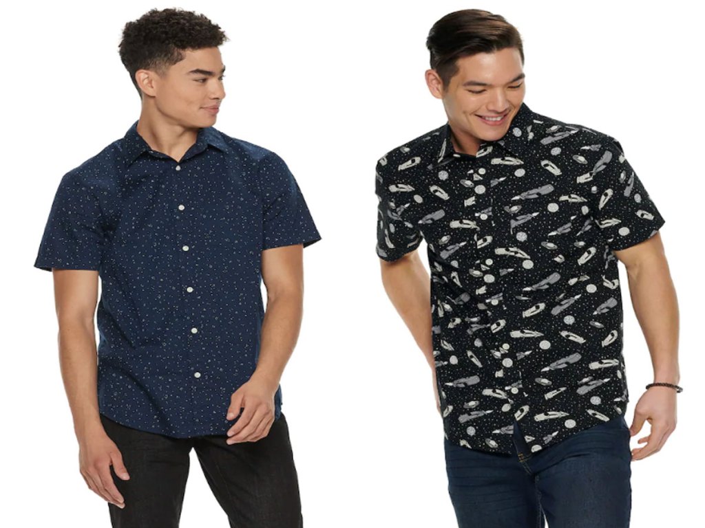 kohl's short sleeve button down shirts 