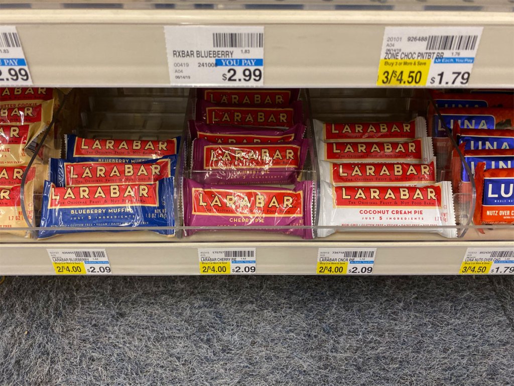 Larabar on shelf in CVS