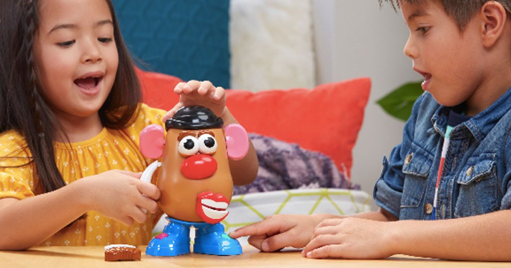 kids playing with mr potato head