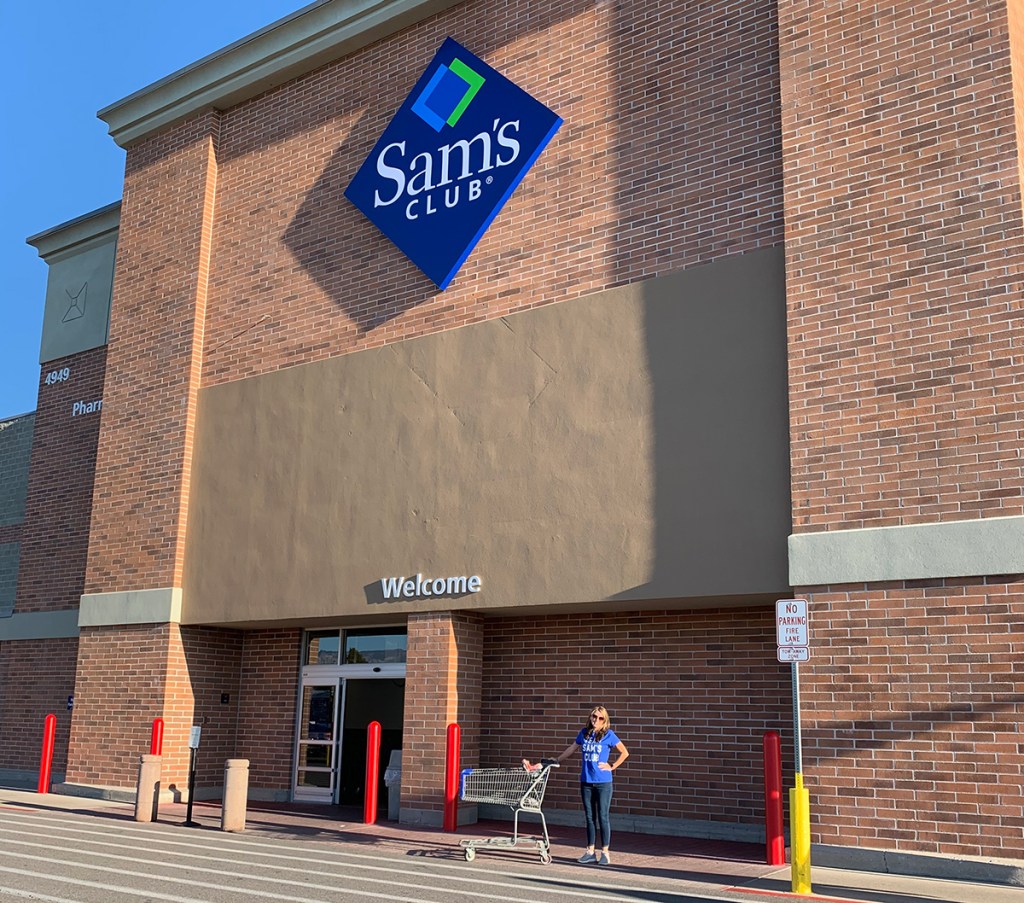 Paige outside Sam's Club entrance