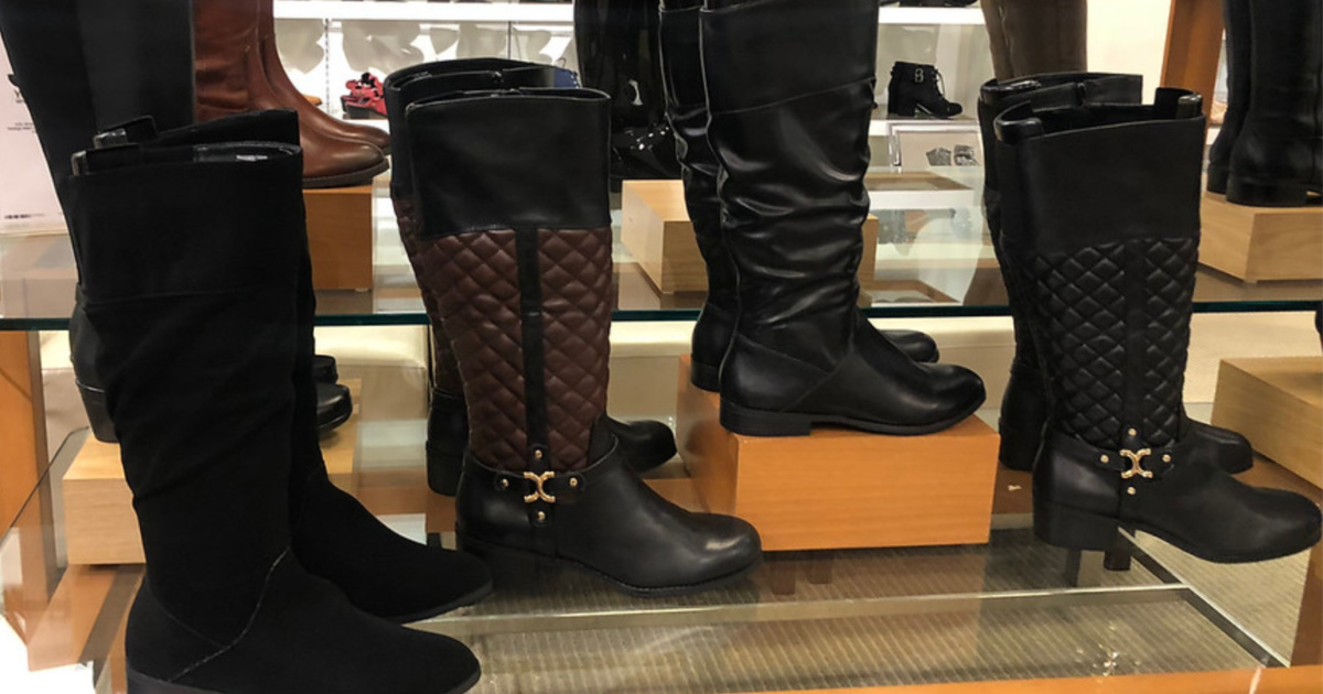 boots on display in store