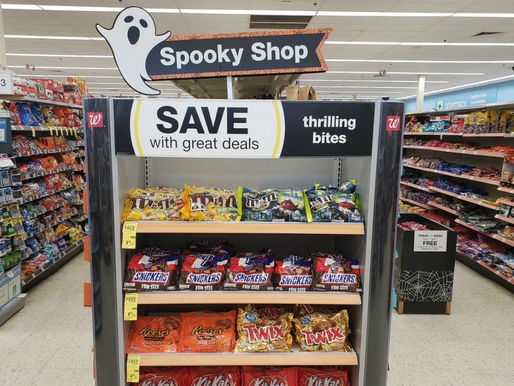 bags on candy on display at store