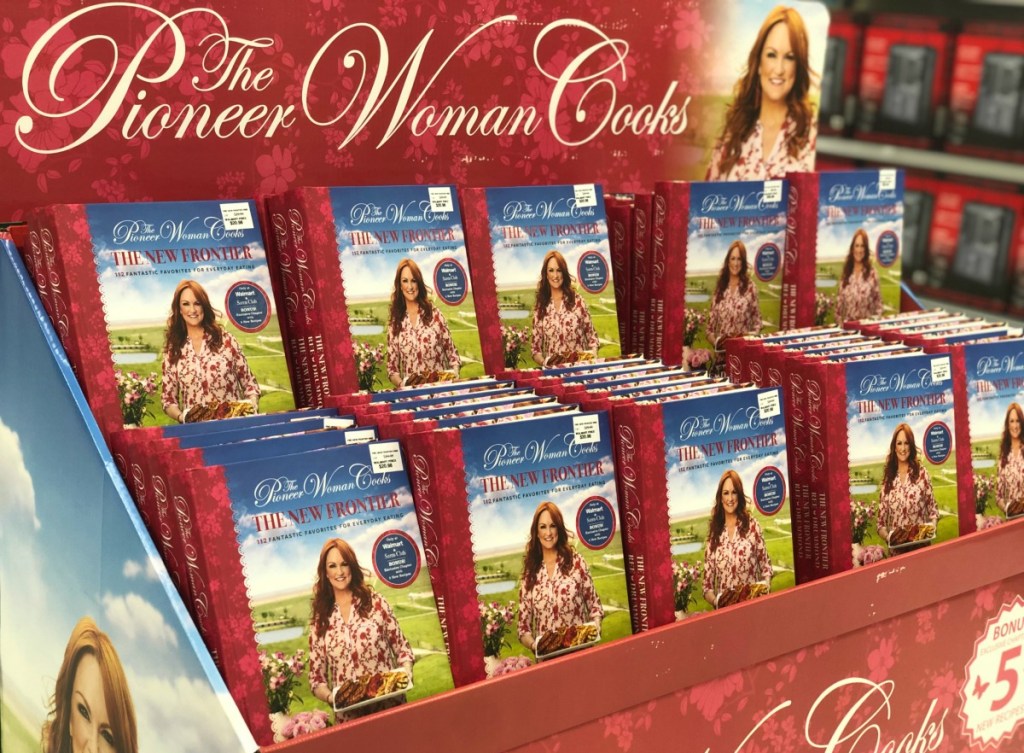 pioneer woman cookbooks on display at Walmart