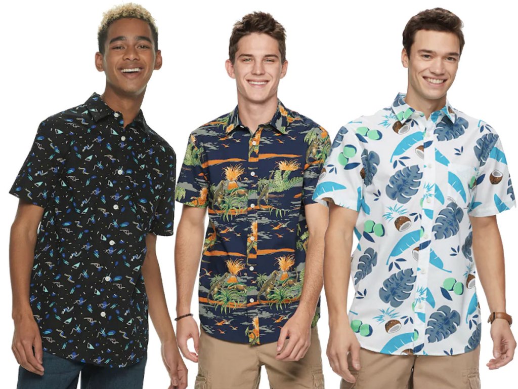 urban pipeline shirts kohl's three guys each wearing one