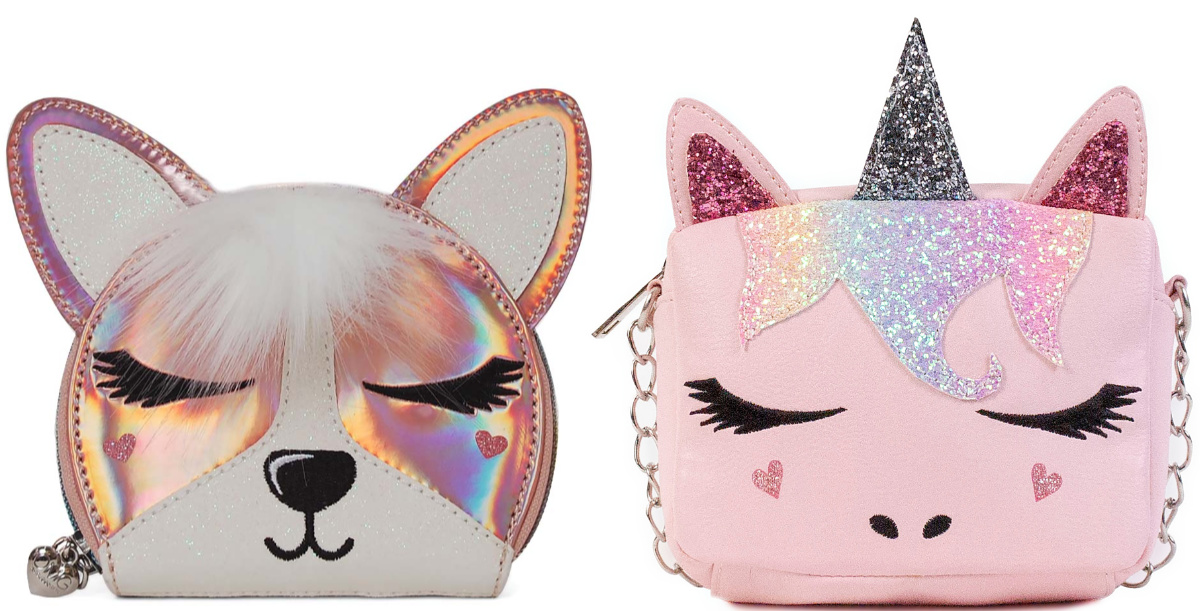 corgi coin purse and unicorn crossbody bag