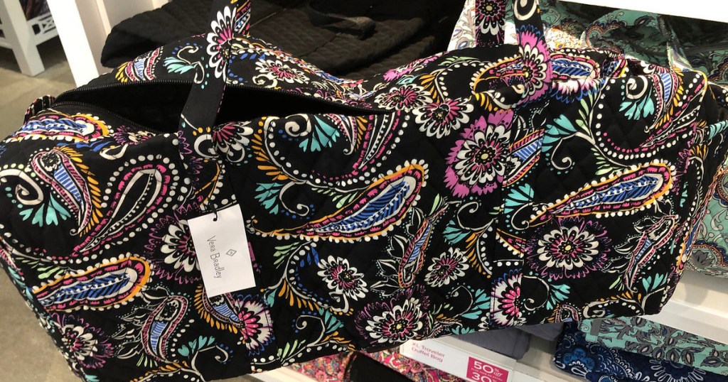 large vera bradley duffel bag in store