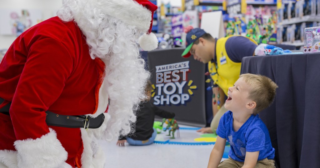 Santa with a boy at Walmart