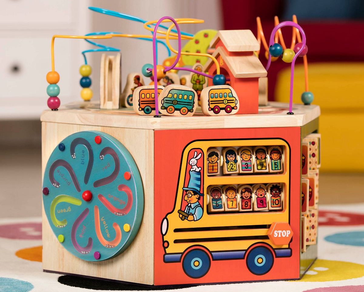 B. toys - Youniversity - Deluxe Wooden Activity Cube