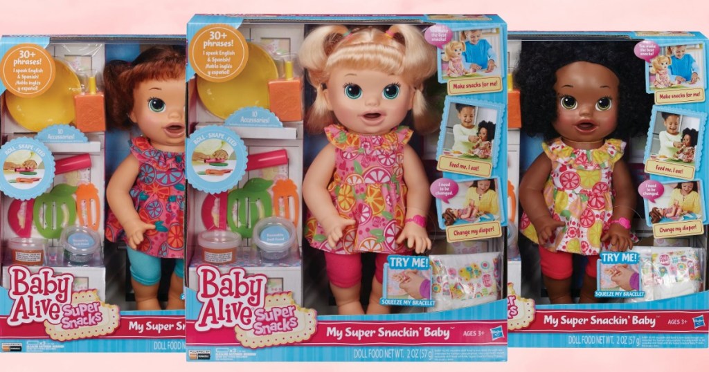 Baby Alive Super Snacking Dolls in three styles