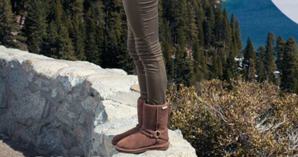 Woman hiking in Bearpaw Adele Boots