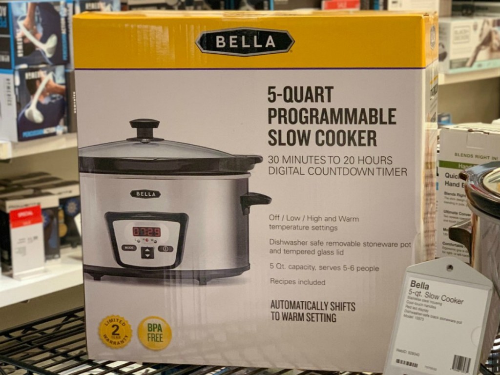 Bella Slow Cooker on display in package at store