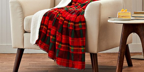 Reversible Sherpa Throws Only $8.99 (Regularly $25) at Zulily | Fun Holiday Prints