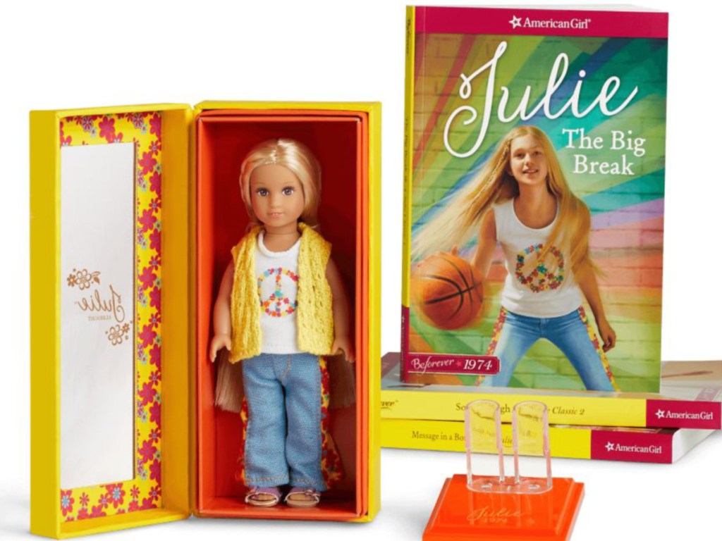 American Girl Mini Doll Julie with book