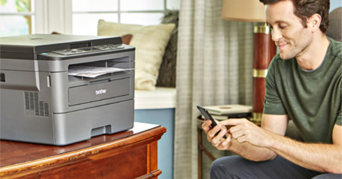 man using brother printer