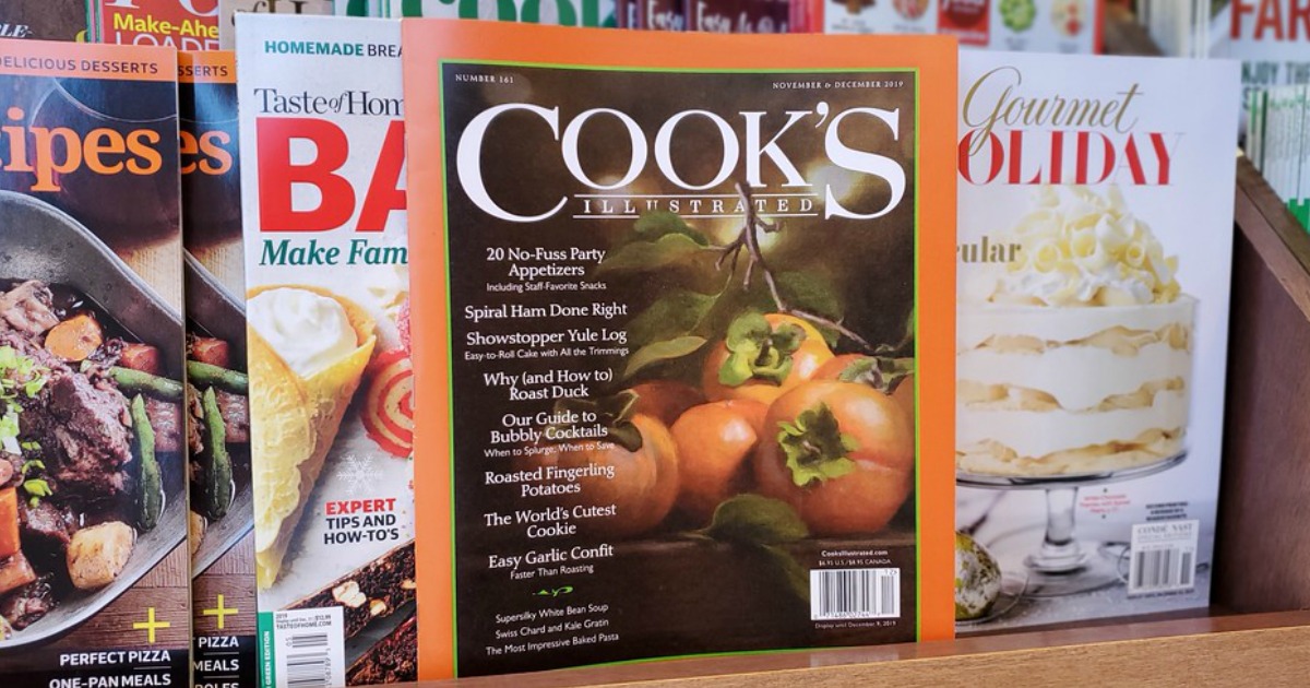 Cooks magazine on a shelf