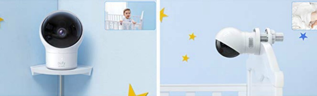 Eufy Baby Monitor installed on wall or crib