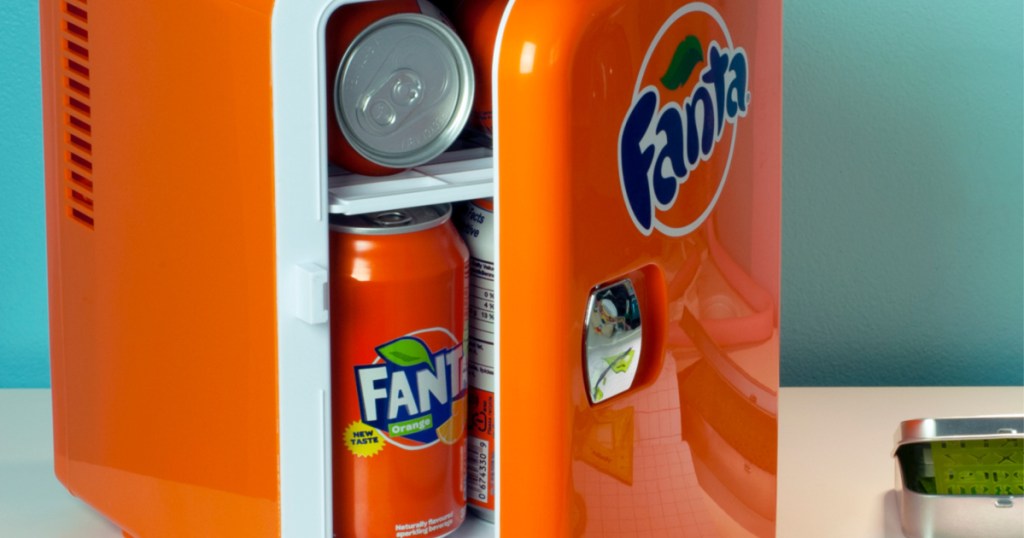 orange fanta mini fridge