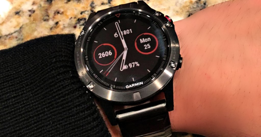 Garmin fēnix 5X Sapphire Smartwatch on wrist